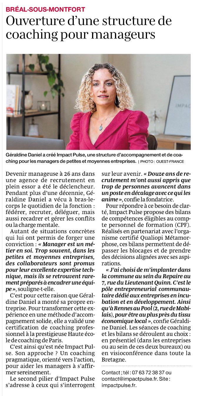 Impact Pulse dans Ouest France